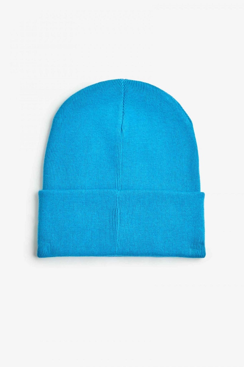 Cyber Blue / Black Fred Perry Graphic Accessories Beanie | MSGFT58295