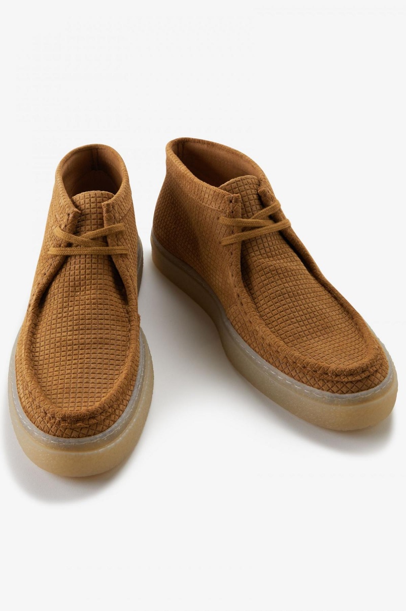 Dark Caramel Fred Perry Mid Dawson Men's Shoes | MSGHR25042