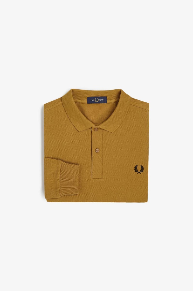 Dark Caramel / Black Fred Perry M6006 Men's Polo Shirts | SGQCS23125