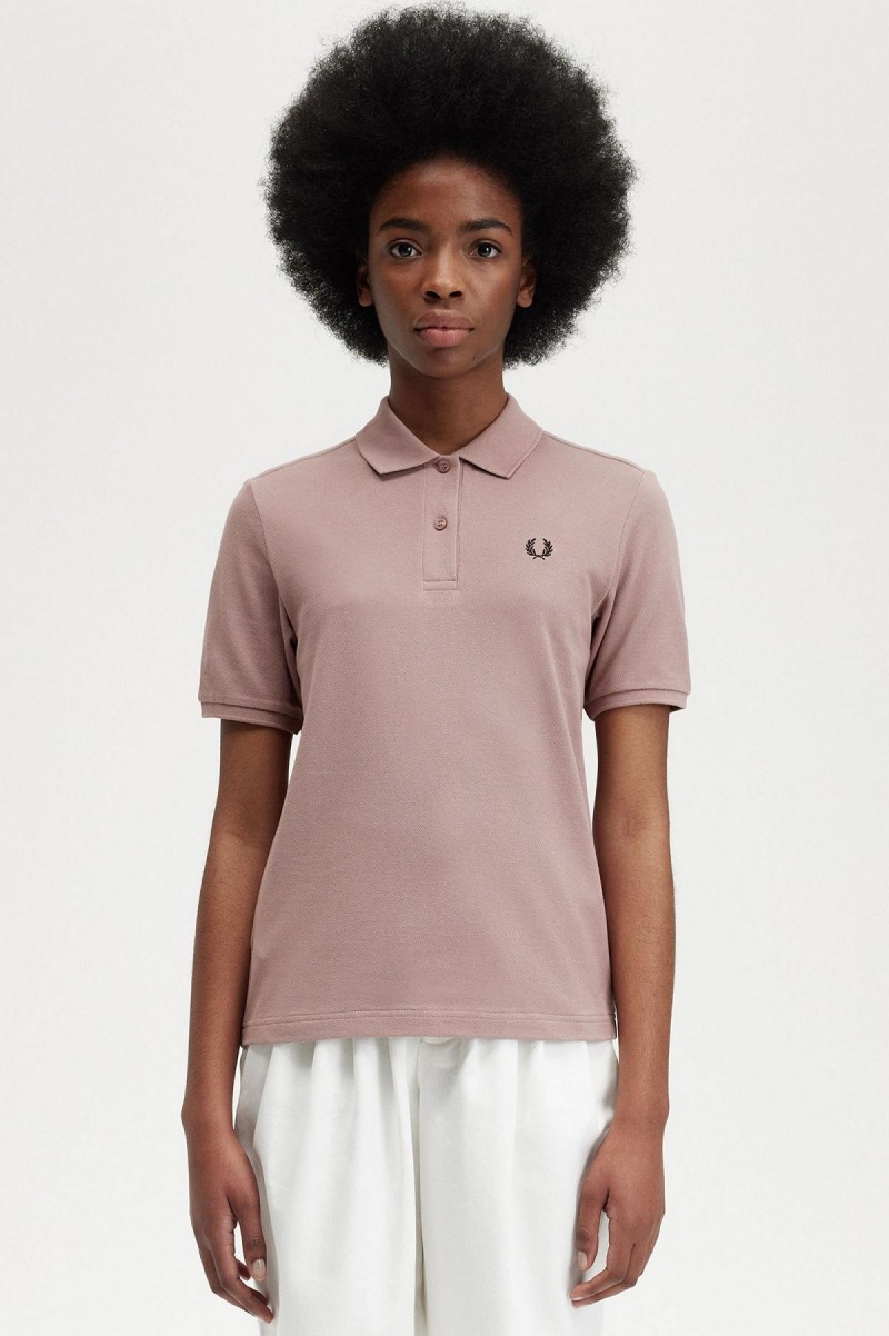 Dark Pink / Black Fred Perry G6000 Women's Fred Perry Shirt | PSGER38069