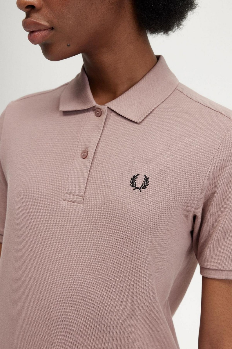 Dark Pink / Black Fred Perry G6000 Women's Polo Shirts | SGZPD43261