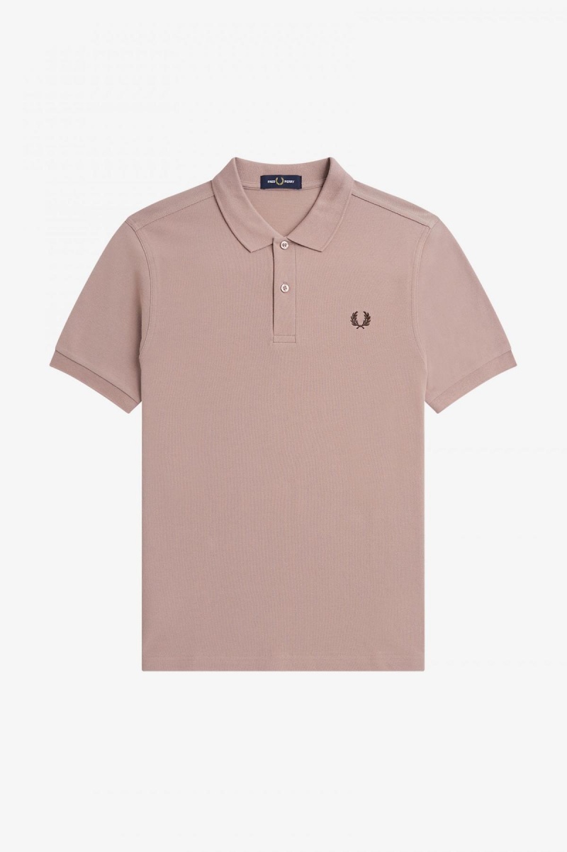 Dark Pink / Burnt Tobacco Fred Perry M6000 Men's Fred Perry Shirt | SSGVO98810