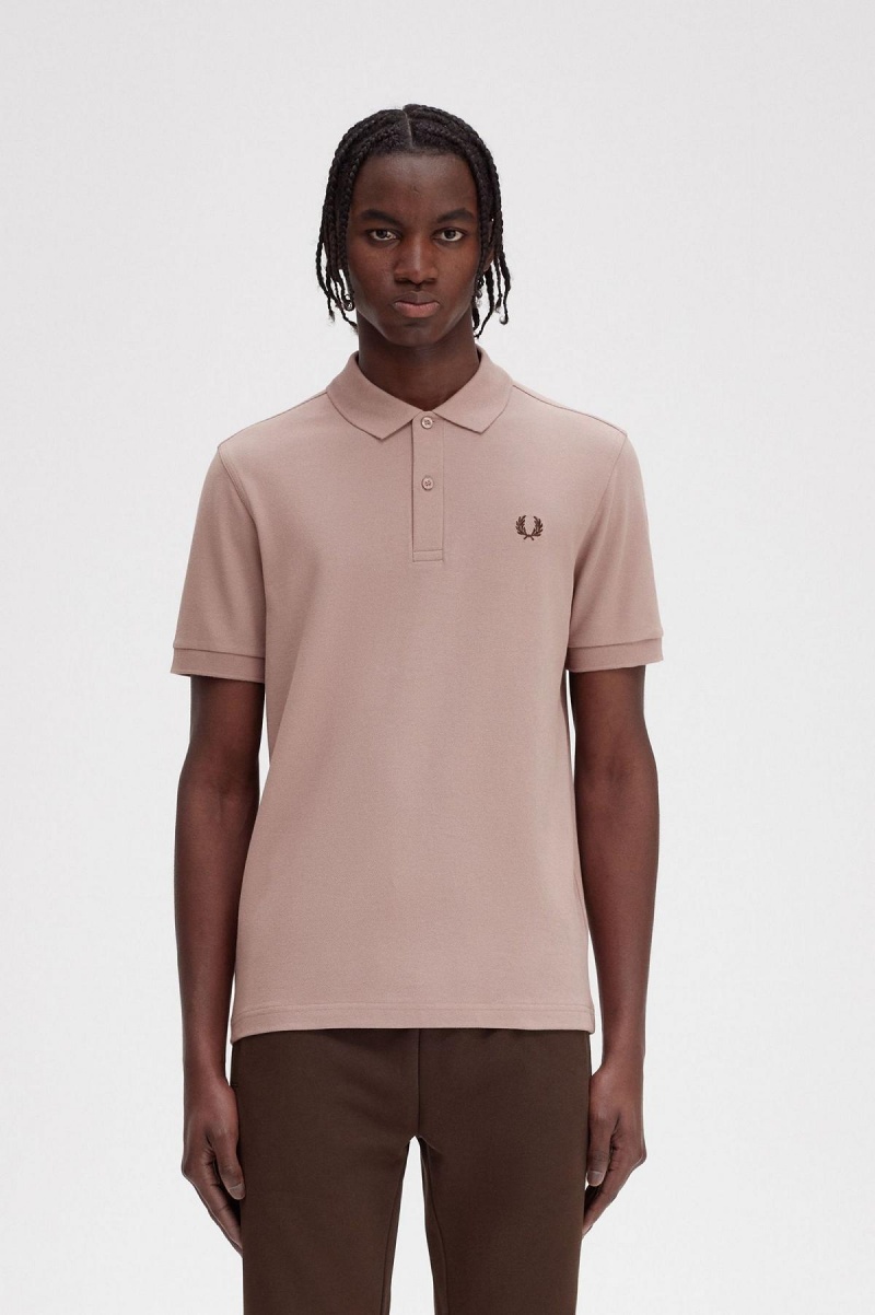 Dark Pink / Burnt Tobacco Fred Perry M6000 Men's Fred Perry Shirt | SSGVO98810