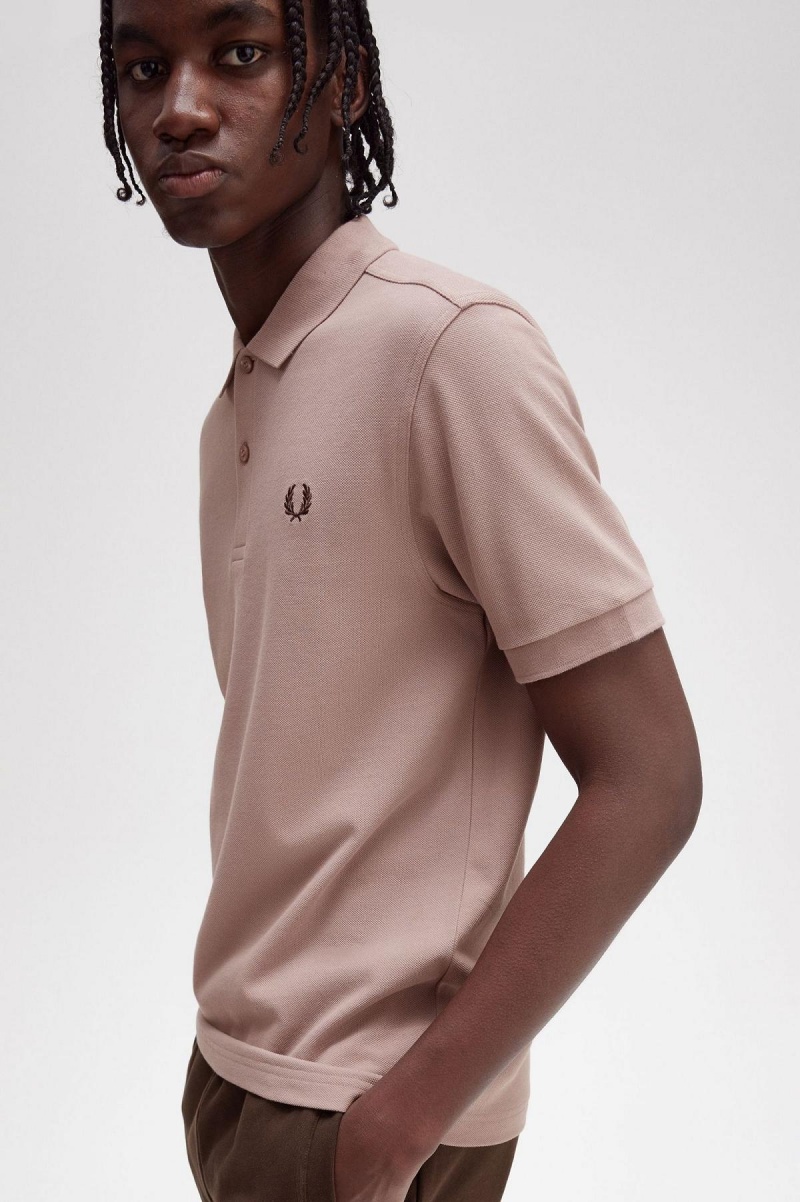 Dark Pink / Burnt Tobacco Fred Perry M6000 Men's Polo Shirts | SGCIF44441