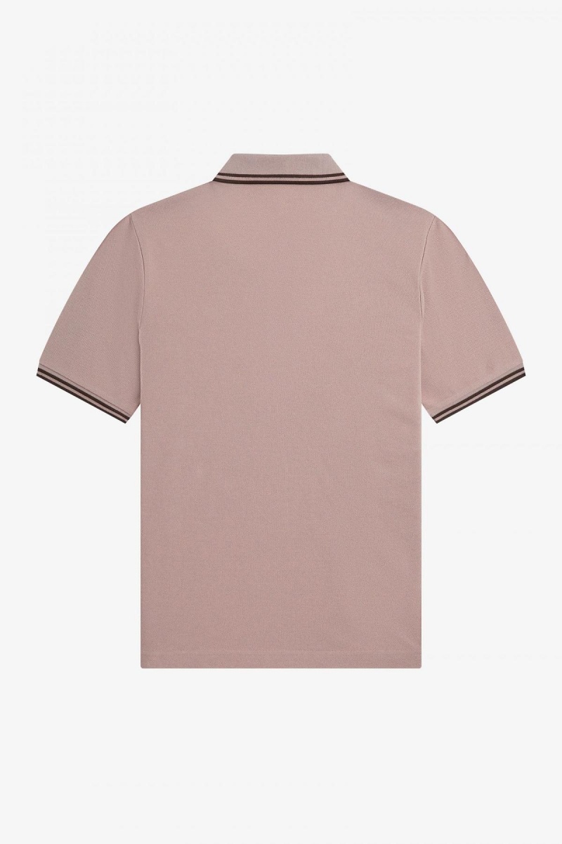 Dark Pink / Burnt Tobacco / Burnt Tobacco Fred Perry G3600 Women's Fred Perry Shirt | TSGWZ95729