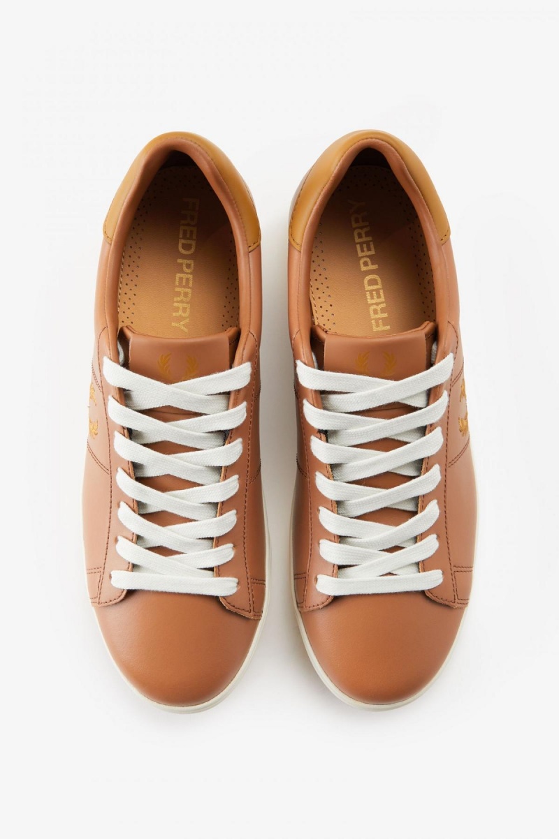 Dark Tan / Dark Caramel Fred Perry Spencer Men's Shoes | DSGKV70260