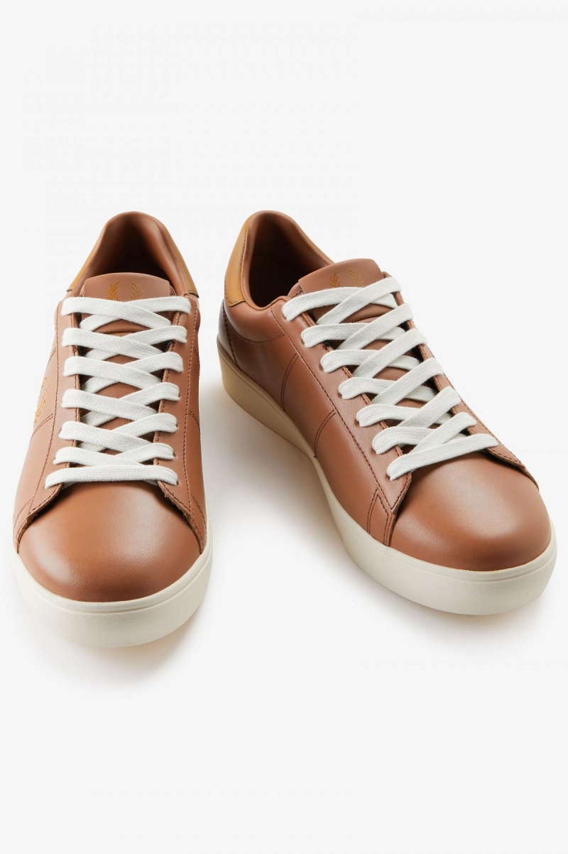 Dark Tan / Dark Caramel Fred Perry Spencer Men's Shoes | DSGKV70260