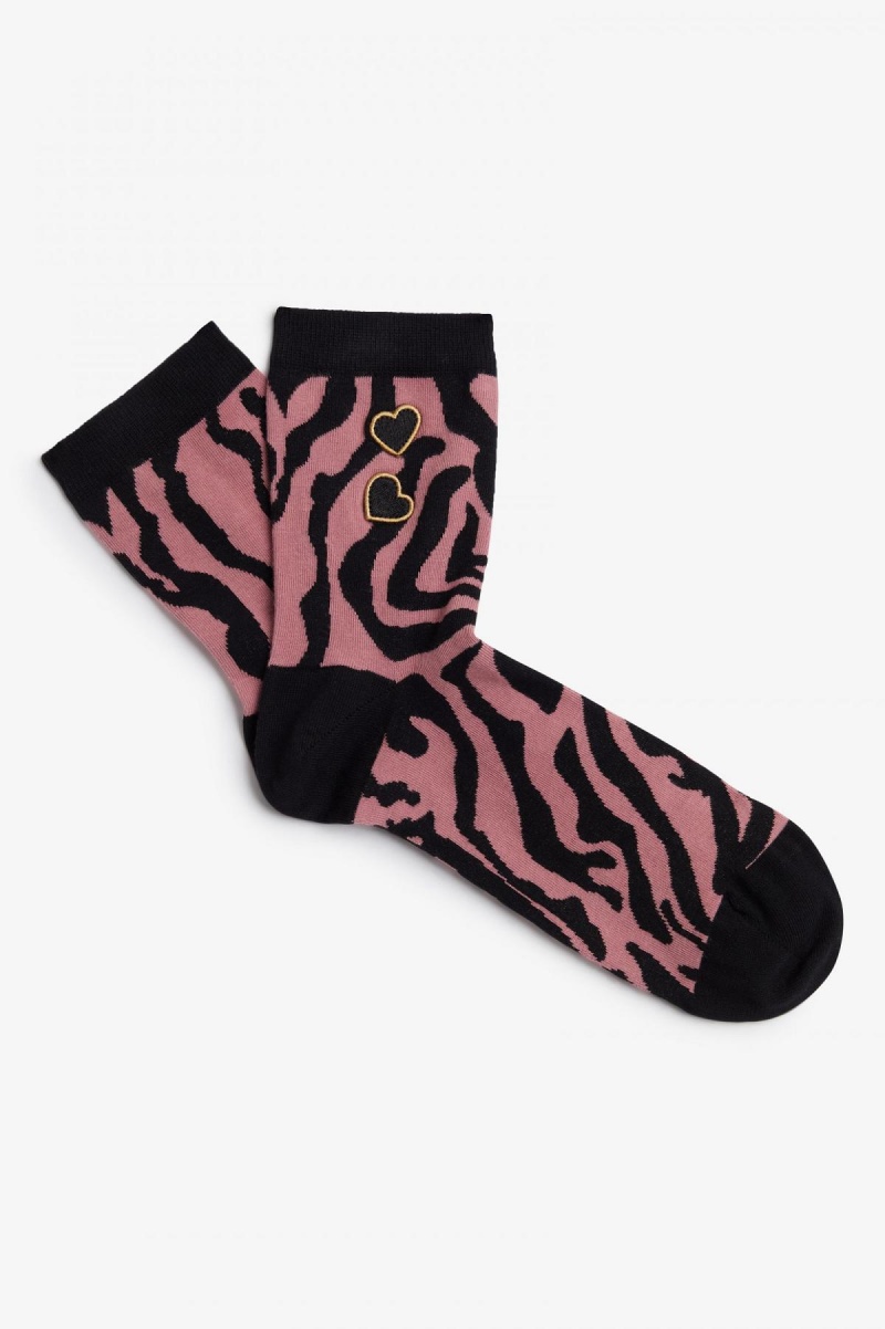 Dusty Rose Pink Fred Perry Amy Print Accessories Socks | SGEGJ69494