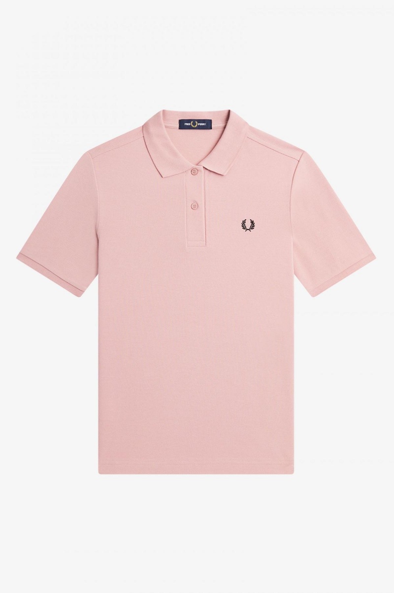 Dusty Rose Pink / Black Fred Perry G6000 Women's Fred Perry Shirt | ZSGNQ31982