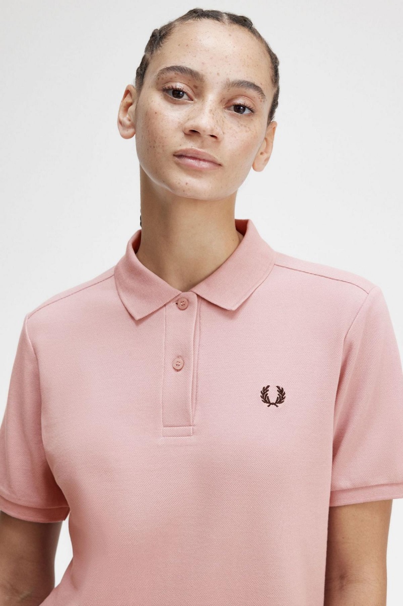 Dusty Rose Pink / Black Fred Perry G6000 Women's Polo Shirts | ZSGMJ55999