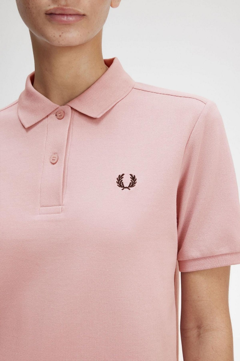 Dusty Rose Pink / Black Fred Perry G6000 Women's Polo Shirts | ZSGMJ55999