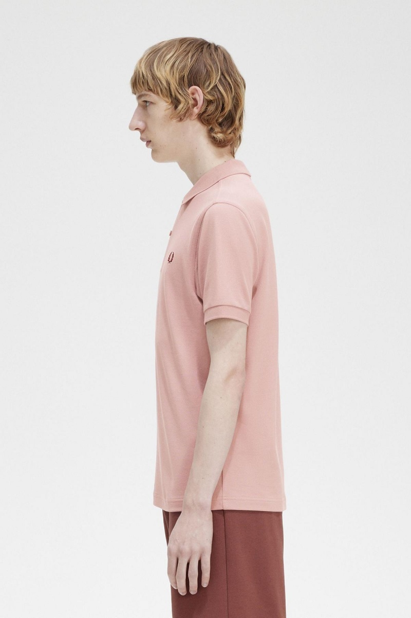 Dusty Rose Pink / Oxblood Fred Perry M6000 Men's Polo Shirts | SGZDE98740