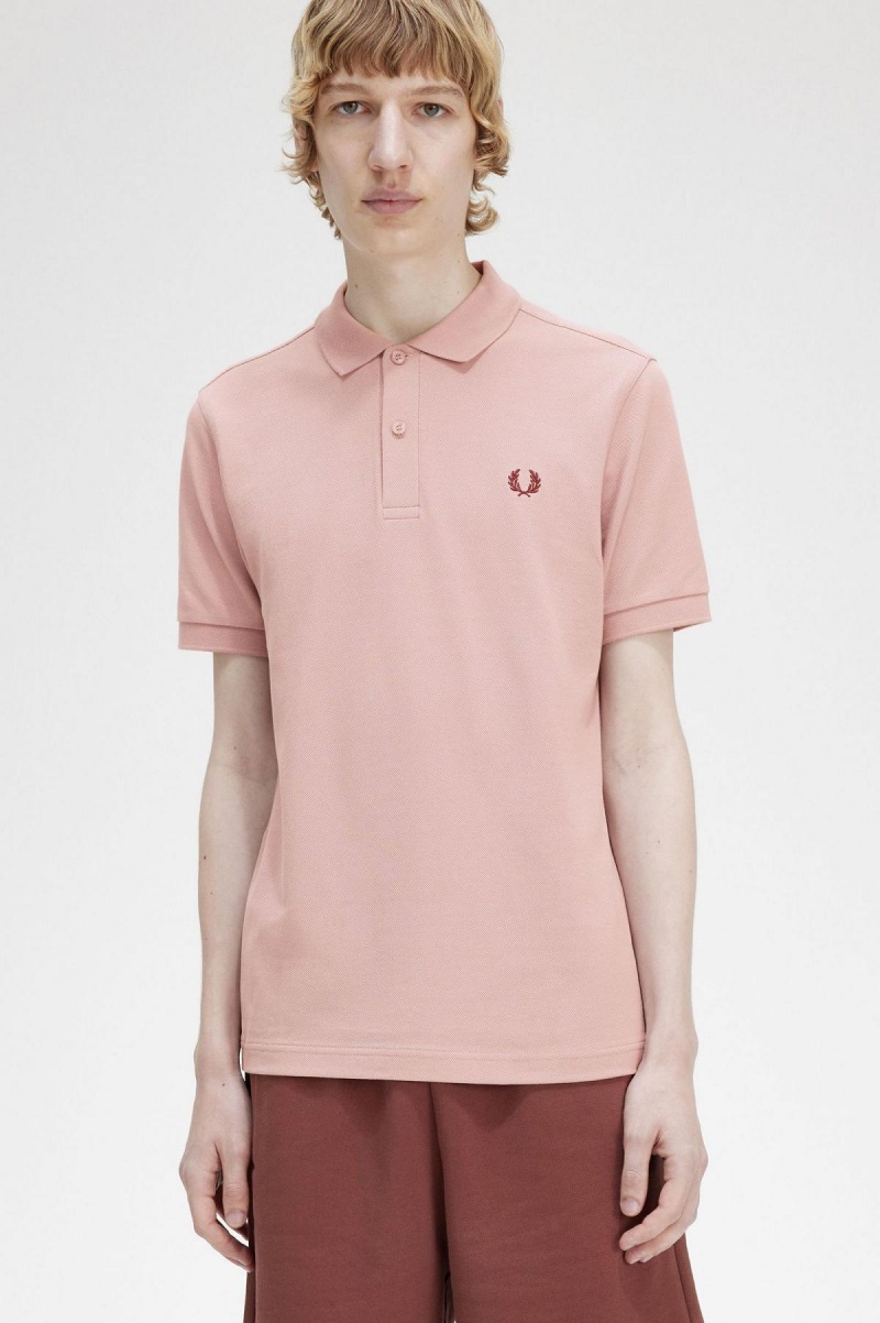 Dusty Rose Pink / Oxblood Fred Perry M6000 Men's Polo Shirts | SGZDE98740