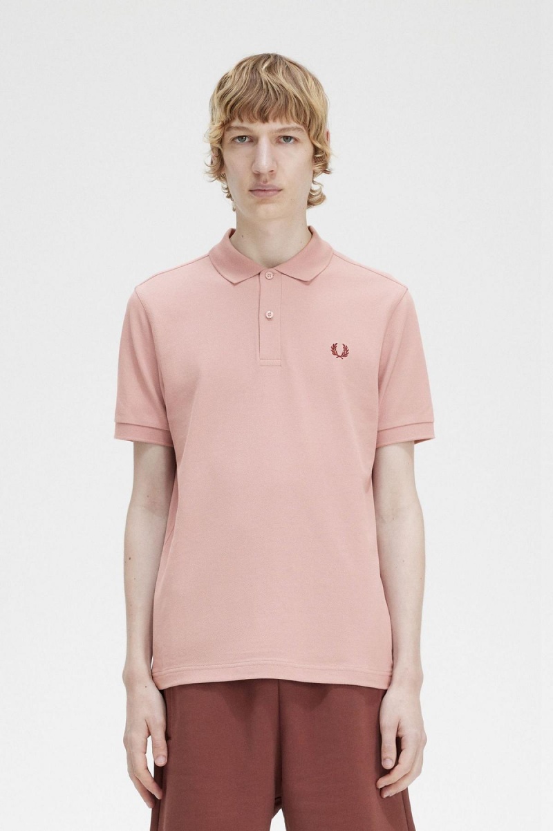 Dusty Rose Pink / Oxblood Fred Perry M6000 Men\'s Polo Shirts | SGZDE98740