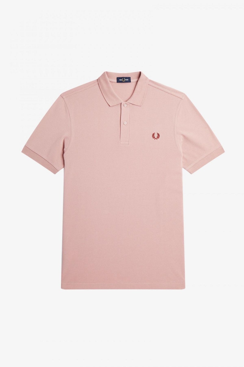 Dusty Rose Pink / Oxblood Fred Perry M6000 Men's Fred Perry Shirt | SGNZX56683