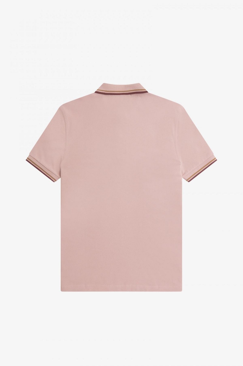 Dusty Rose Pink / Shaded Stone / Oxblood Fred Perry M3600 Men's Fred Perry Shirt | SGJBT62836