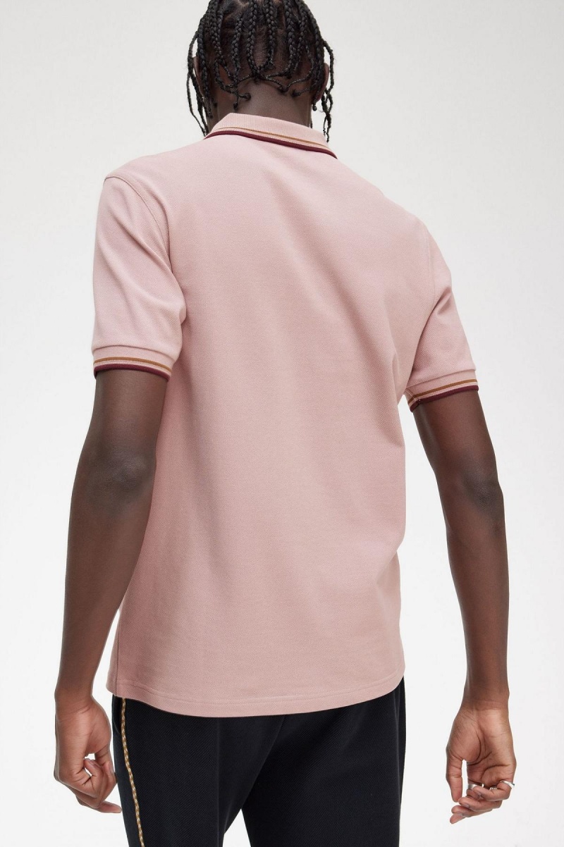 Dusty Rose Pink / Shaded Stone / Oxblood Fred Perry M3600 Men's Polo Shirts | DSGVO97291