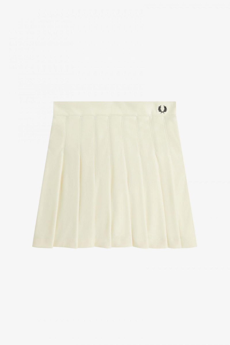 Ecru Fred Perry Pleated Tennis Women's Trousers | GSGUC69176