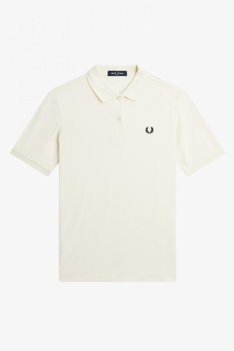 Ecru / Black Fred Perry G6000 Women's Fred Perry Shirt | SGJKU16152