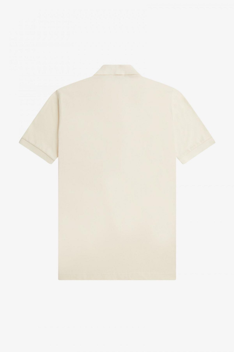 Ecru / Black Fred Perry M3 Men's Fred Perry Shirt | XSGBH29600