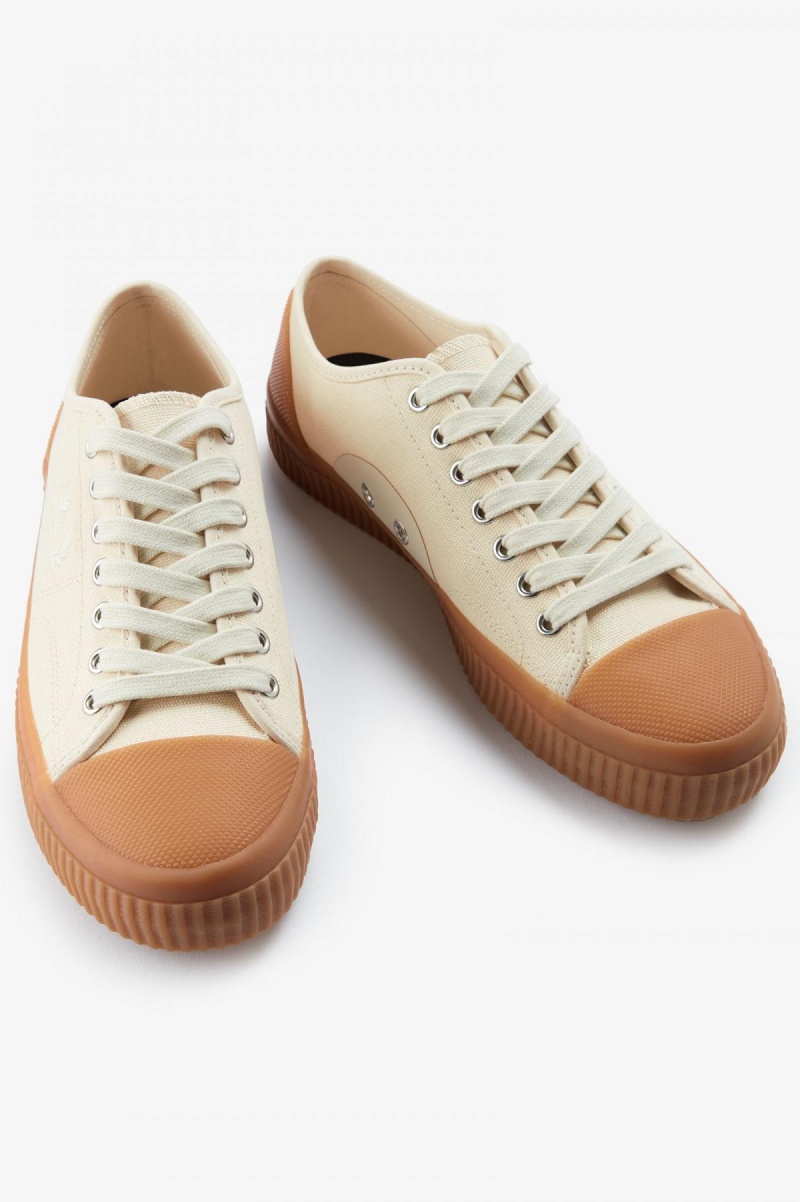 Ecru / Light Ecru Fred Perry Low Hughes Women's Shoes | BSGSD32919