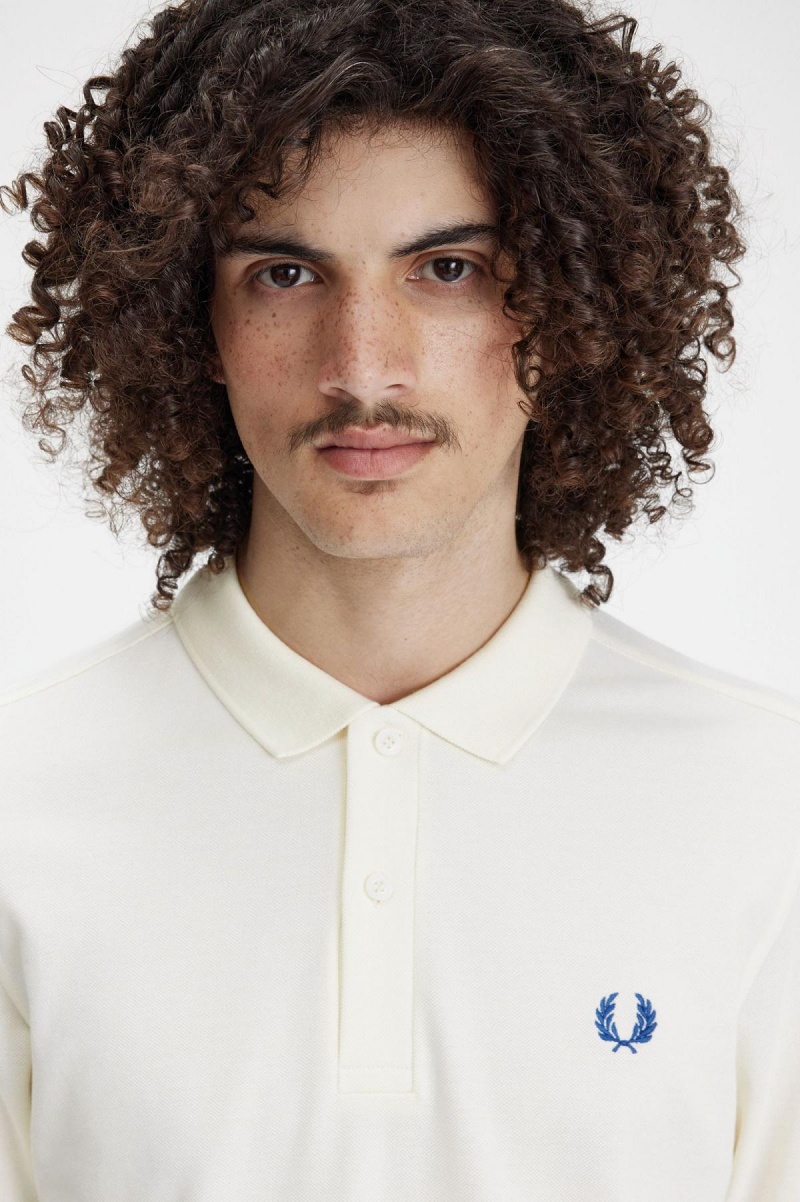 Ecru / Shaded Cobalt Fred Perry M6000 Men's Polo Shirts | ASGDF13250