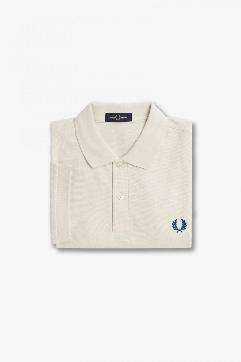 Ecru / Shaded Cobalt Fred Perry M6000 Men's Polo Shirts | ASGDF13250