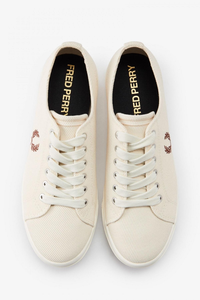 Ecru / Whisky Brown Fred Perry Newstead Women's Shoes | SSGNY40005