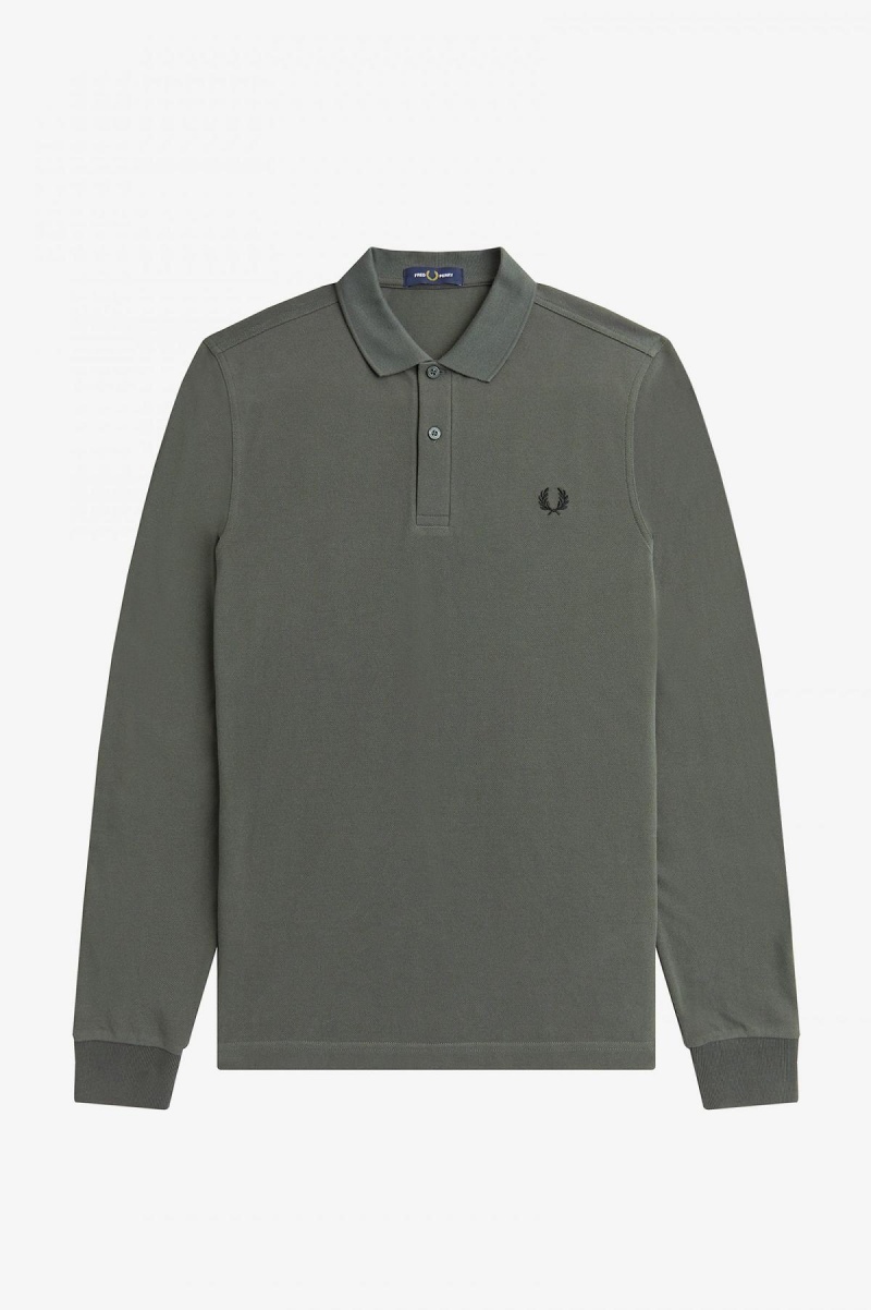 Field Green Fred Perry M6006 Men's Fred Perry Shirt | GSGEC98710