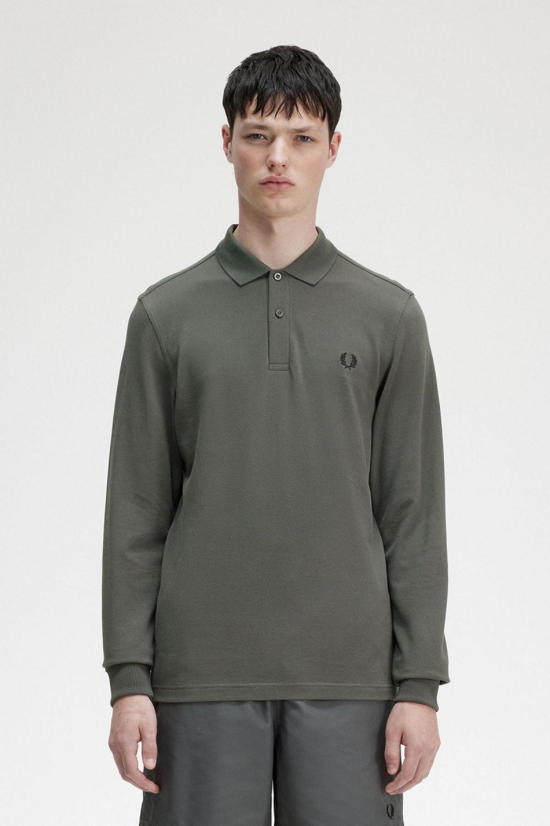 Field Green Fred Perry M6006 Men's Fred Perry Shirt | GSGEC98710