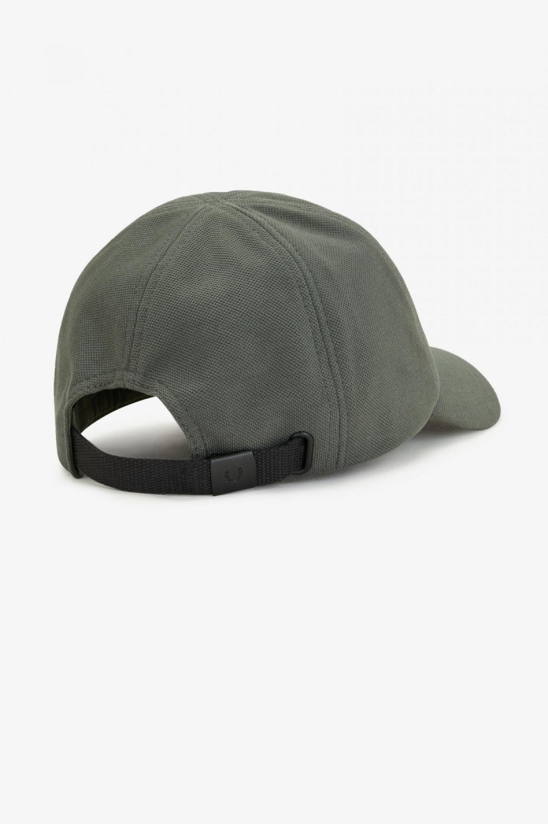 Field Green / Black Fred Perry Classic Piqué Accessories Cap | ZSGNQ50648