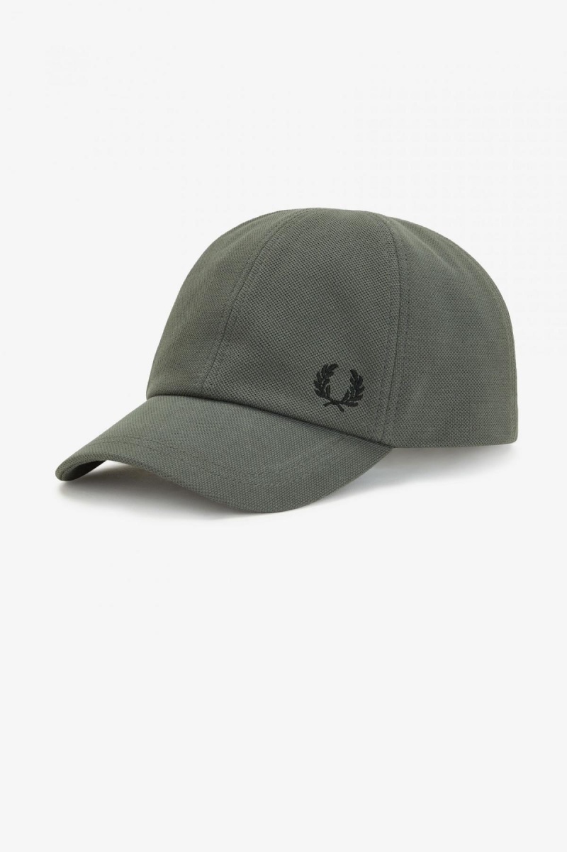 Field Green / Black Fred Perry Classic Piqué Accessories Cap | ZSGNQ50648