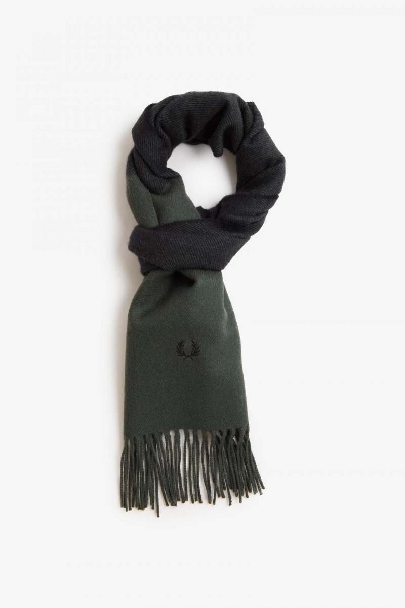 Field Green / Black Fred Perry Colour Block Accessories Scarf | SGDYB58533