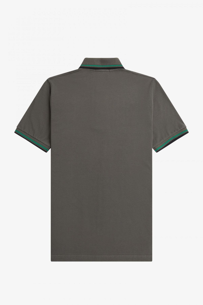 Field Green / Fred Perry Green / Black Fred Perry M12 Men's Fred Perry Shirt | SGJKU66064