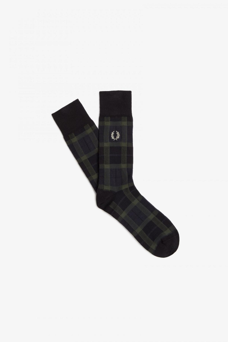 Field Green / Light Oyster Fred Perry Tartan Accessories Socks | SGJZR34679