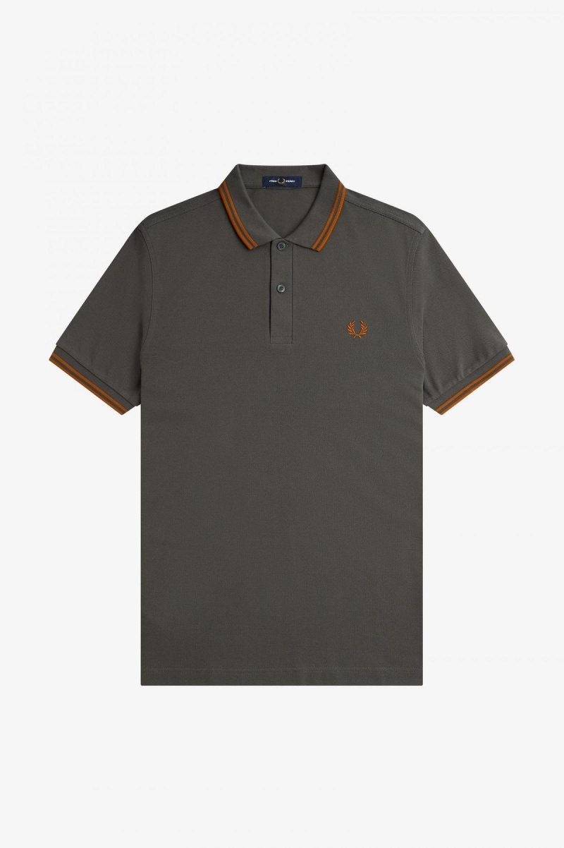 Field Green / Nut Flake / Nut Flake Fred Perry M3600 Men's Fred Perry Shirt | ASGDF55260