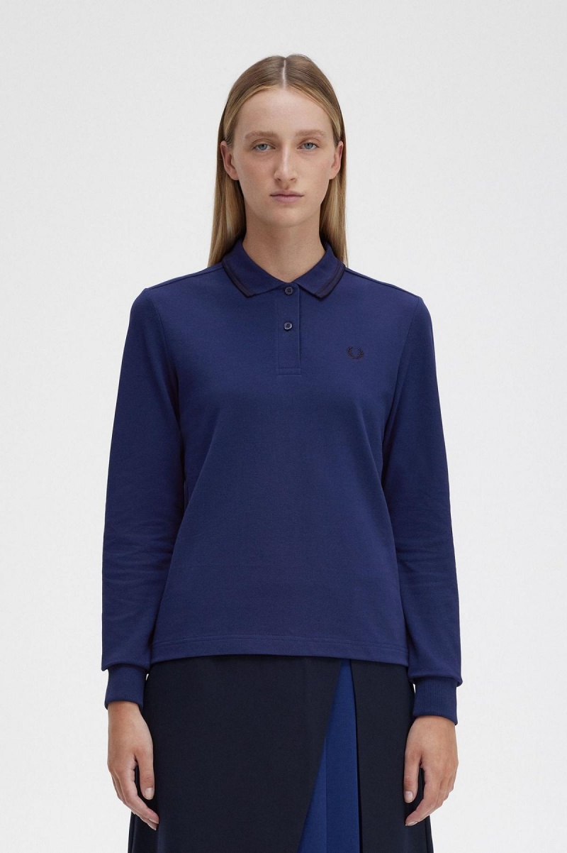 French Navy / Black / Black Fred Perry G3636 Women's Fred Perry Shirt | MSGFT24583