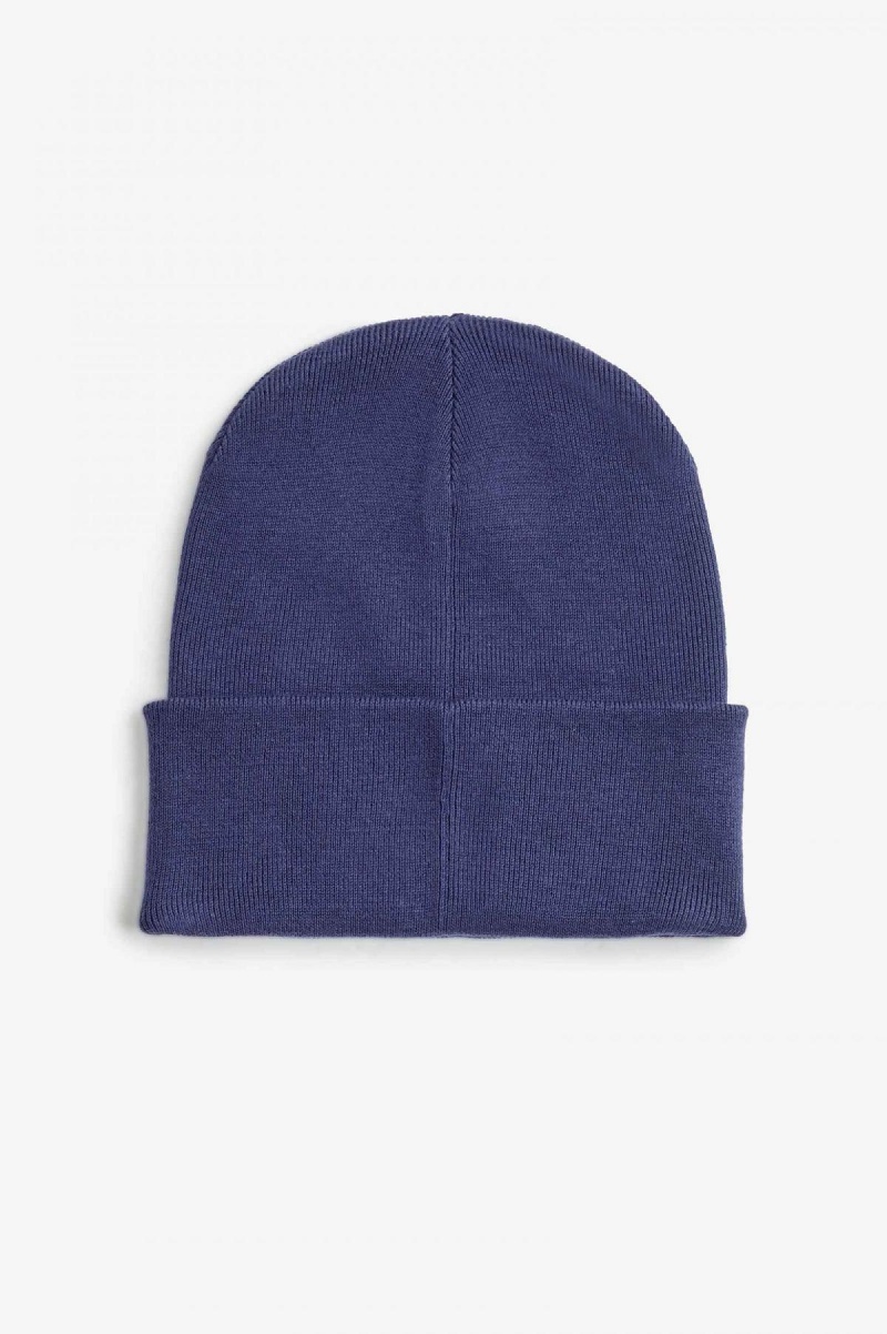 French Navy / Dark Caramel Fred Perry Graphic Accessories Beanie | SGEGJ88891