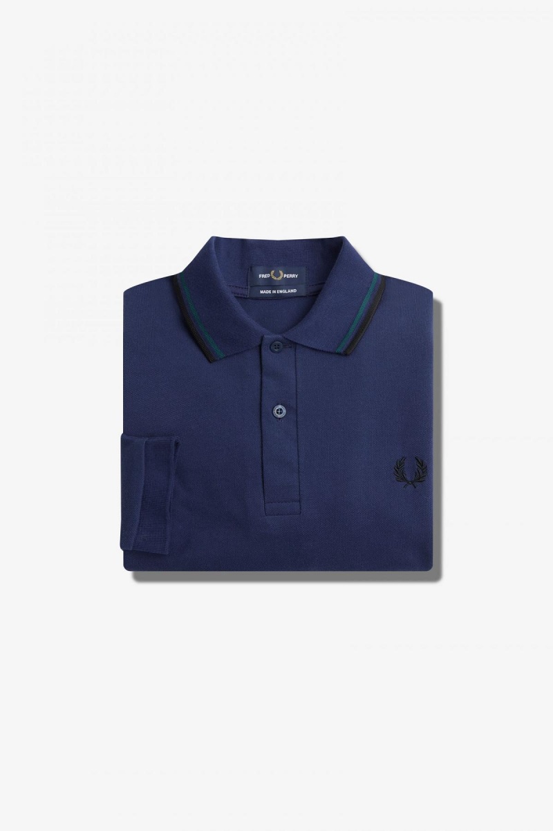 French Navy / Petrol Blue / Black Fred Perry M1212 Men's Polo Shirts | SGDYB39999