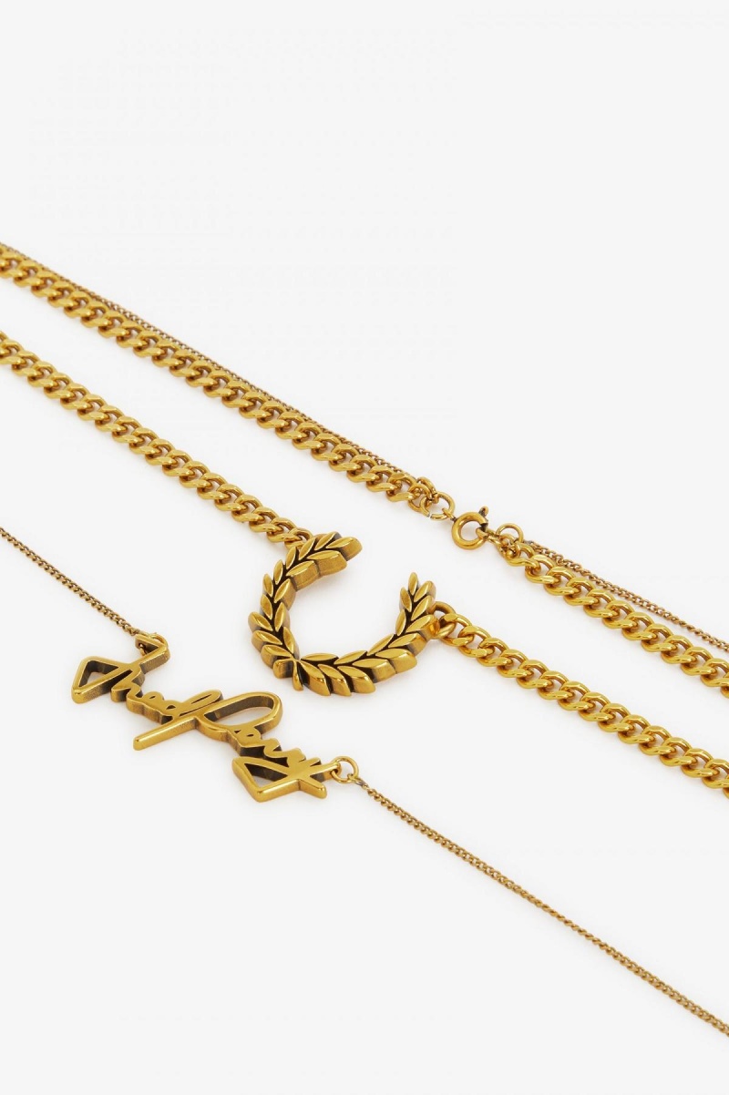 Gold Fred Perry Fred Perry Necklace Accessories Jewellery | BSGSO54922