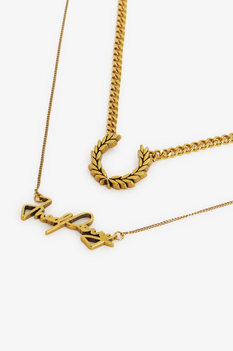 Gold Fred Perry Fred Perry Necklace Accessories Jewellery | BSGSO54922