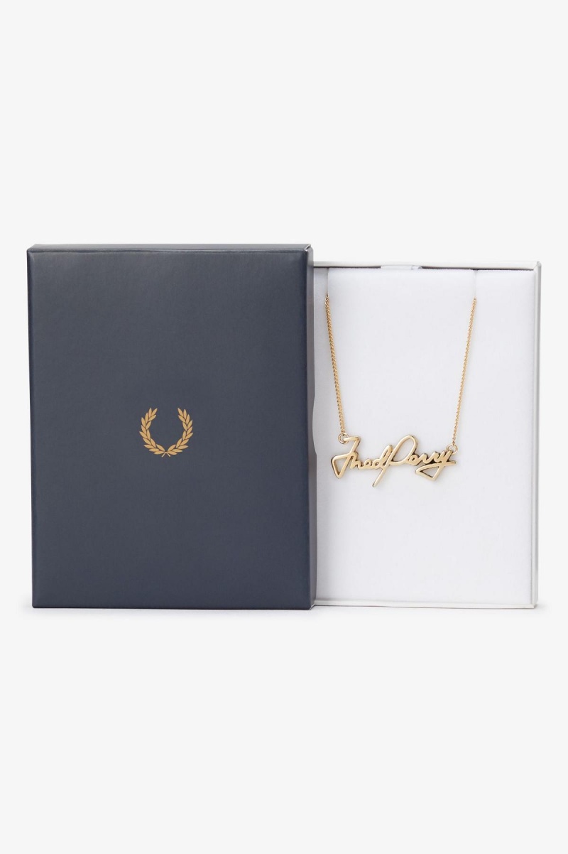 Gold Fred Perry Fred Perry Necklace Accessories Jewellery | SGQCS88243