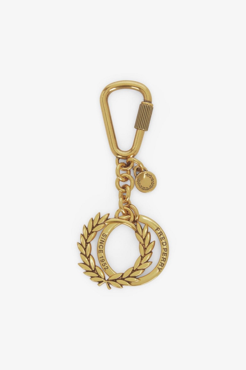 Gold Fred Perry Laurel Wreath Keyring Accessories Lifestyle | SGDFL48593