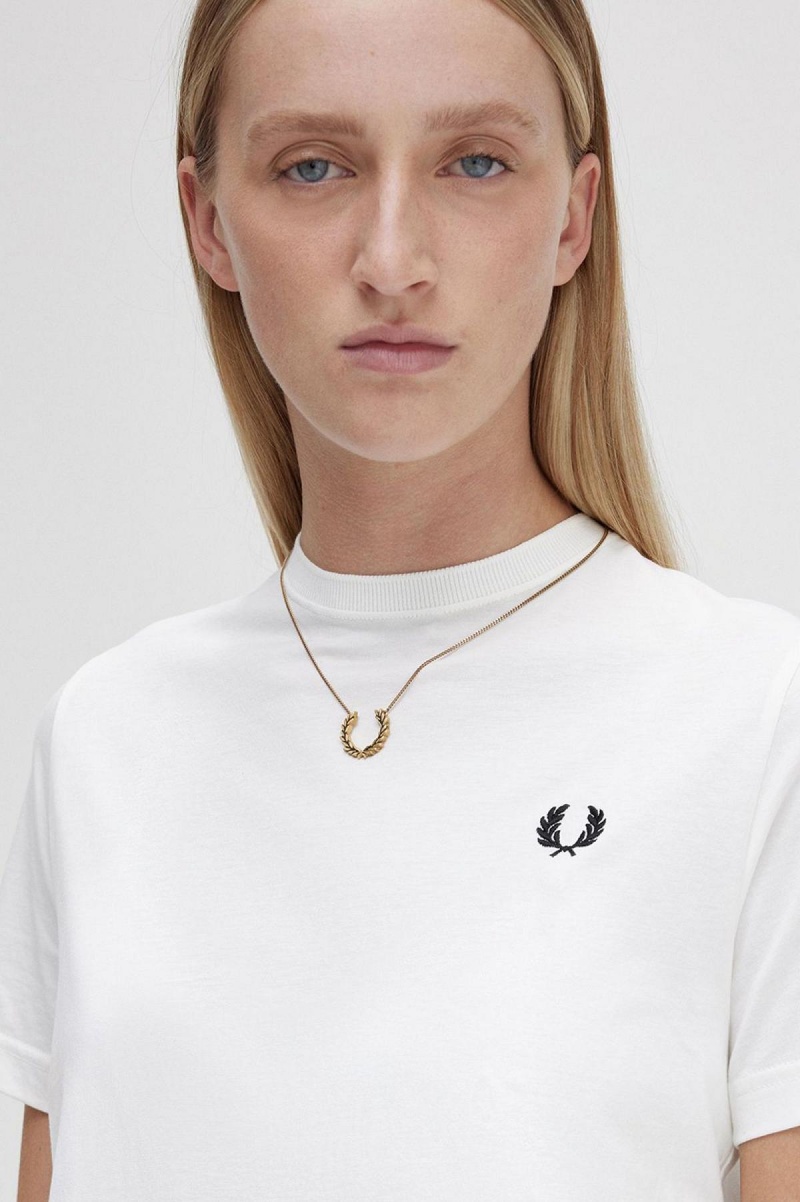 Gold Fred Perry Laurel Wreath Necklace Accessories Jewellery | SGJKU17421