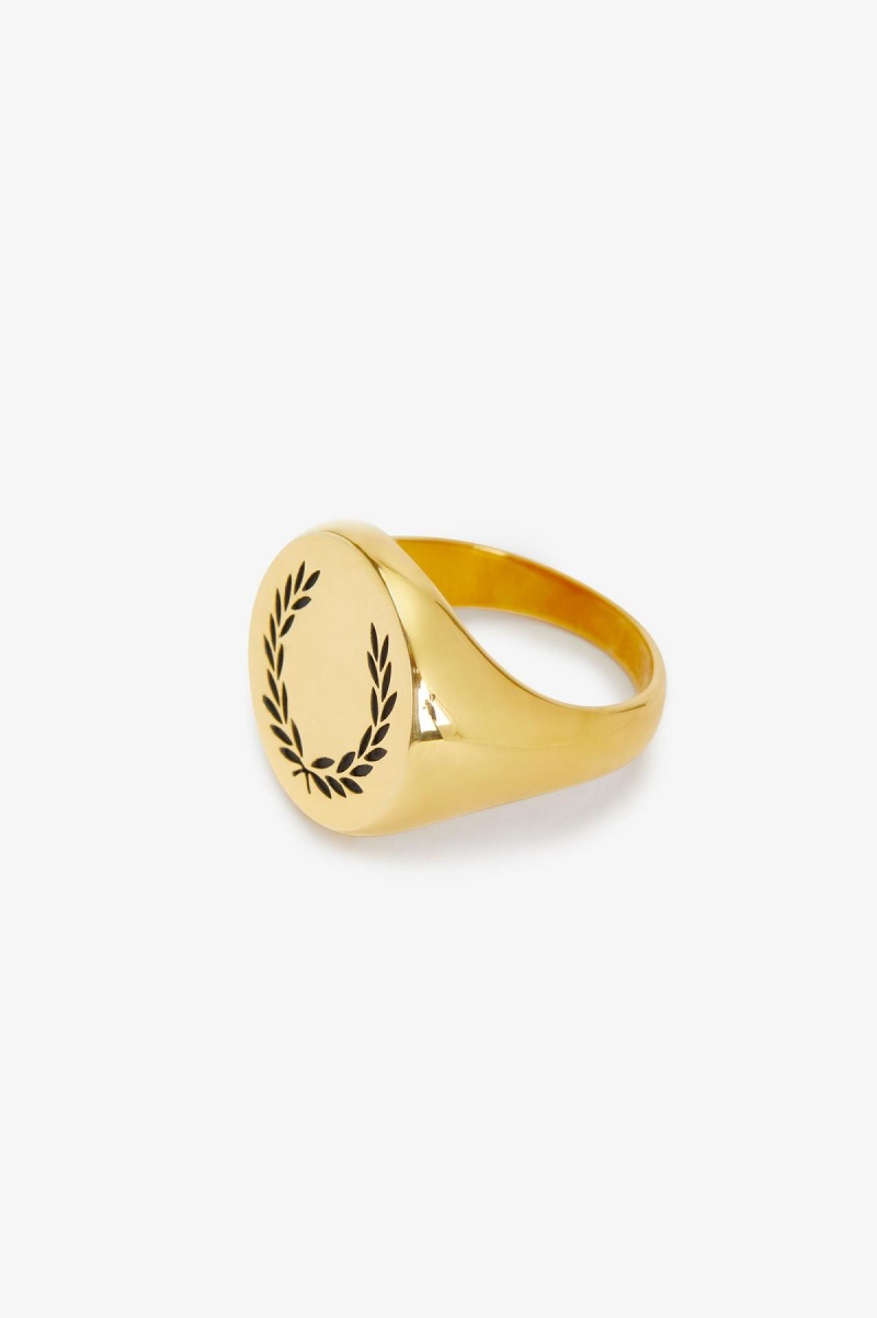 Gold Fred Perry Laurel Wreath Ring Accessories Jewellery | SGNZX74395