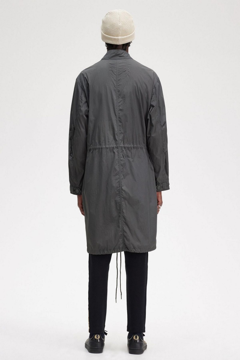 Gunmetal Fred Perry Straight Hem Parka Men's Coats | SSGVO65786