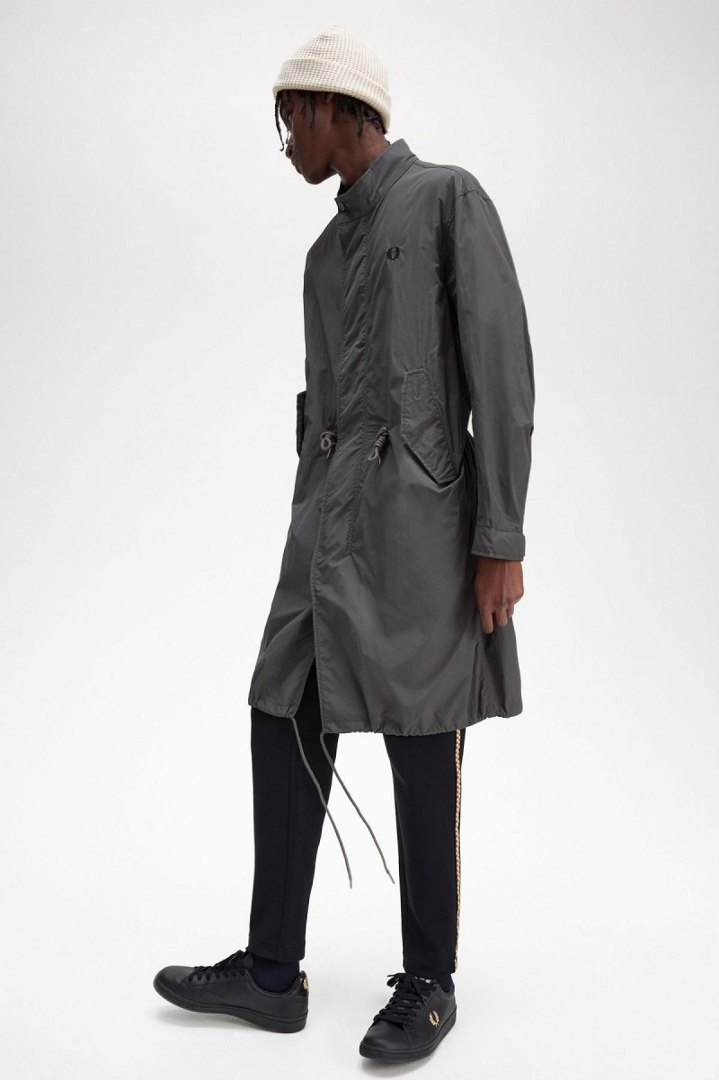 Gunmetal Fred Perry Straight Hem Parka Men's Coats | SSGVO65786