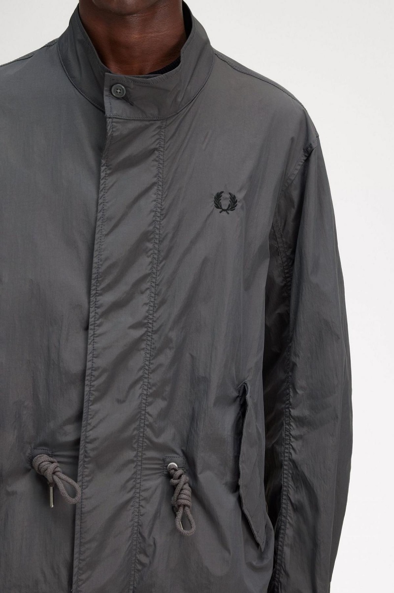 Gunmetal Fred Perry Straight Hem Parka Men's Coats | SSGVO65786