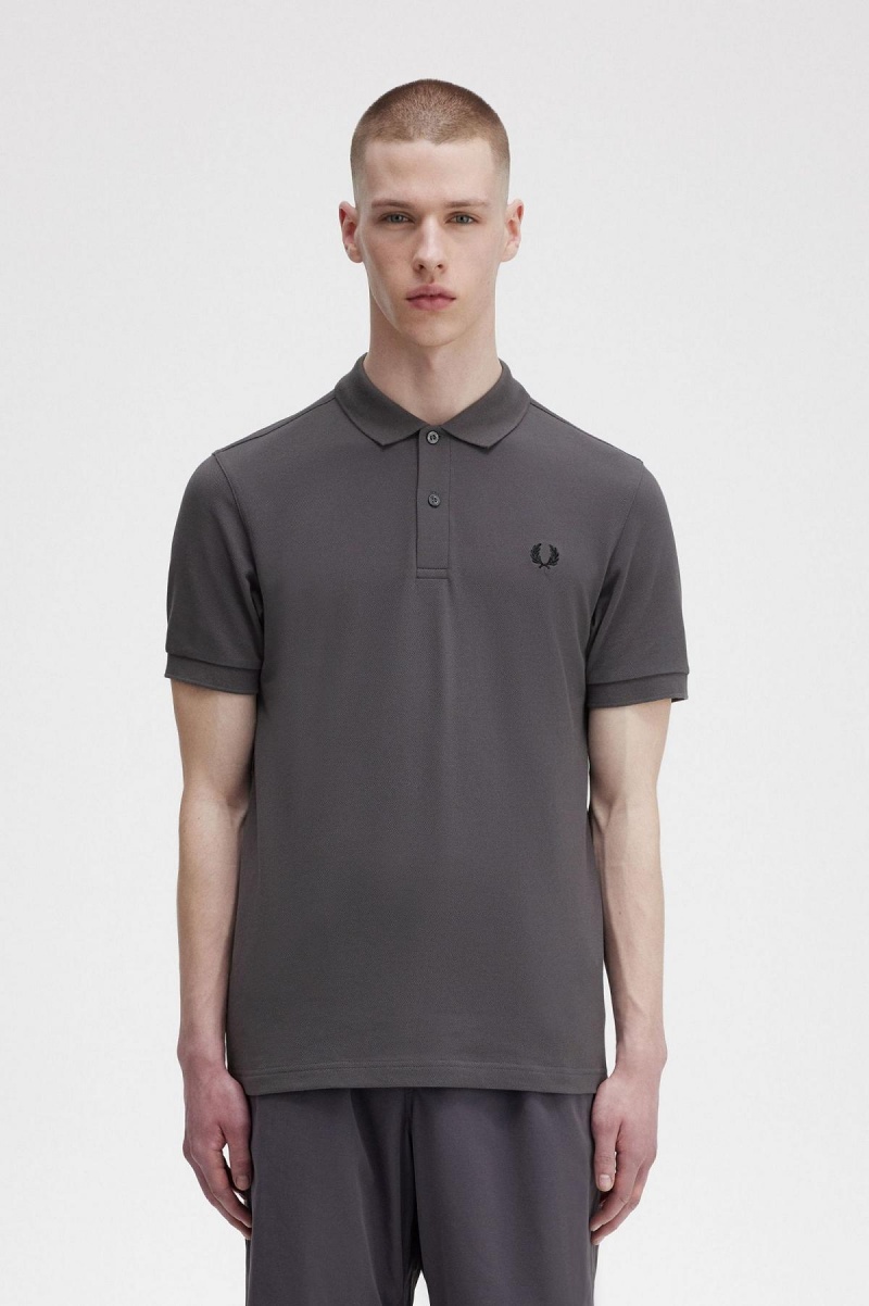 Gunmetal / Black Fred Perry M6000 Men's Fred Perry Shirt | YSGVQ30094