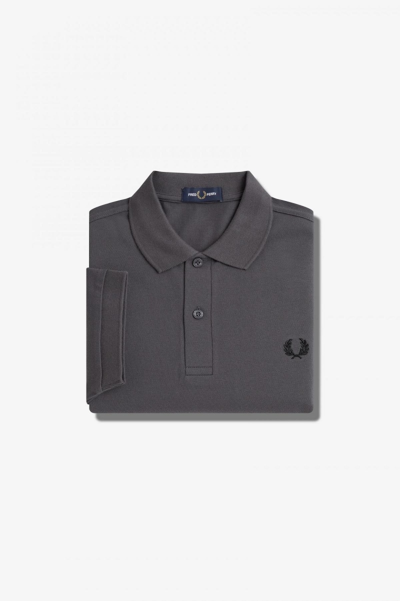 Gunmetal / Black Fred Perry M6000 Men\'s Fred Perry Shirt | YSGVQ30094